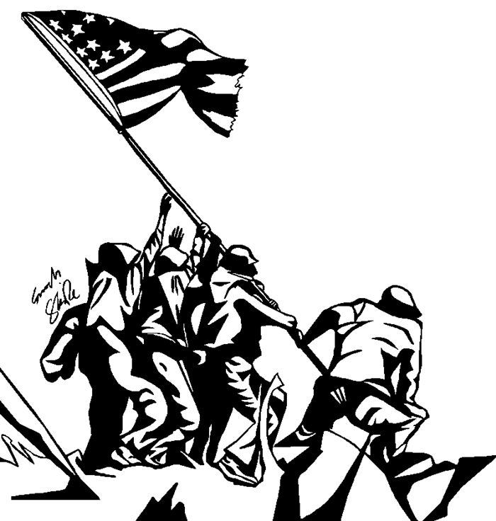 Veterans Day clip art in black and white